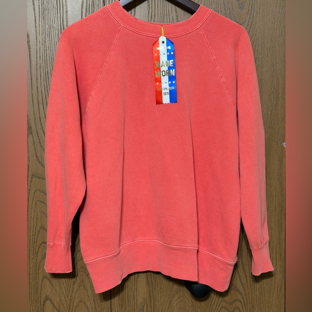 MadeWorn Vibrant Red Sweatshirt in Cherry Size Medium NWT Made Worn